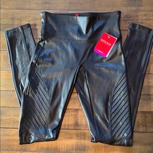 Spanx Faux Leather Moto Leggings